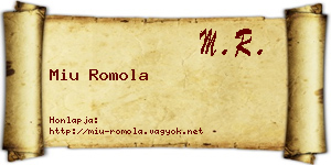 Miu Romola névjegykártya